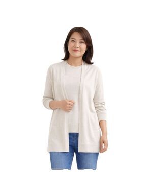 Style & Co Light Sand Open Front Cardigan Size M NWT